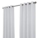 NIM TEXTILE Thermal Insulated Blackout Curtains, 140" Total Width, Room Darkening Window Panel Grommet Top Drapes - 2-Panels Set, 70" W x 84" L, White Grey