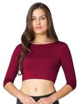 VSTAR Women's Cotton Viscose Solid Half Sleeve Blouse