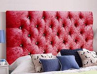 Serenity Headboards Chesterfield Crushed Velvet Ornamental Crystal Diamond Sturdy Frame Parts Supplied (Double 4 FEET 6 INCHES, Red)