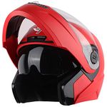 Steelbird SBA-7 7Wings ISI Certified Flip-Up Helmet for Men and Women with Inner Smoke Sun Shield (Large 600 MM, Dashing Red)