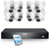 ZOSI 4K PoE CCTV Camera System,32CH Expandable NVR 4TB HDD, 8× 8MP Outdoor PoE IP Cameras,Color Night Vision,Person/Face/Vehicle Detect,Dual-Disk Backup for 24/7 Recording, Home & Business Security