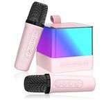 Texpot Karaoke Machine with 2 Microphones, Portable Mini Karaoke Machine for Kids Adults, LED Light Bluetooth Speaker with Voice Changing Effects, 3-12 Year Old Girls Boys Toys for Birthday Party Gift