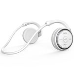 Small Bluetooth Headphones Wrap Around Head - Sports Wireless Headset with Built in Microphone and Crystal-Clear Sound, Foldable and Carried in The Purse, and 12-Hour Battery Life, White