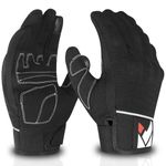 Katx Protective Motorcycle Motorbike Gloves Men Women, Knuckle Leather Armoured Gloves Lining for Scooter Motocross ATV MTB Riding Casual Racing Gear (XL, Black)