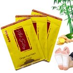 30Pcs Detox Foot Pads to Remove Toxins, Ginger Detox Foot Pads - Anti Swelling Ginger Detoxing Patch, Detox Foot Patches, Cleansing Detox Foot Pads for Foot Care Relieve Stress Improve Sleep