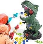 BLmukce Dinosaur Toys Shooting Game for Kids 3 4 5 6 7 8, T-Rex Dinosaur Toys with 2 Air Pump Launchers and 48 Foam Bullets, Interactive Competition Game Gift for Boys Ages 3-5 5-8 Years Old