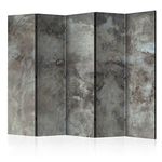 murando Decorative Room Divider Loft 225x172 cm / 89"x68" Single-Sided Folding Screen 5 Panels Room Partition Non-Woven Canvas Print Opaque Photo Display stone brick concrete f-A-0485-z-c