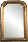 Hamilton Hills 20" x 30" Classic Gold Framed Rich Framed Top Round Corner Mirror - Thick Arched Top Rich Wall Mirror - Vanity for Bathroom Decor, Bedroom, Living Room - Hangs Horizontal or Vertical