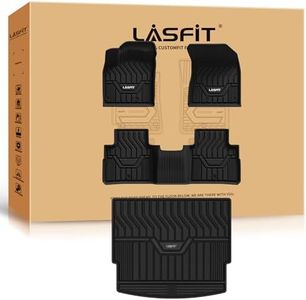 LASFIT Floor Mats & Cargo Mat Fit for Nissan Rogue 2021-2025 (Not Fit Rogue Sport), All Weather TPE Custom Fit Easy Clean Odorless Floor Liners for Rogue S/SV/SL/Platinum Car Mats & Trunk Mats