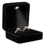 Omeet Big Size Velvet Metal Glossy with LED Jewelry Gift Box for Proposal, Engagement, Wedding - Suitable for a pair of rings