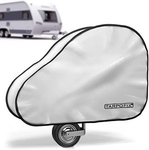 Tarpofix® Housse de Timon en PVC (Blanc) avec Fermeture à Double clic - Housse de Timon Caravane et de remorque en Grand modèle pour Camping-Car pour Timon & attelage