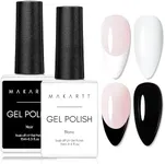 Makartt Gel Nail Polish Set,Black White 15ml Gel Polish,Soak Off UV LED Nail Gel Polish Long Lasting Nail Art Starter Manicure Salon DIY at Home Design Decorations Nail Art Design