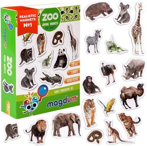 MAGDUM Calamite Bambini Animali ZOO FOTO Realistiche – Grandi calamite frigo bambini – Magneti per bambini – Giochi bambini 3 anni – Giochi educativi calamite per bambini -Bambini magnetici TEATRO