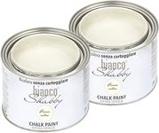 bianco Shabby Chalk Paint for All Surfaces – 2 x 500 ml Paint in Matt Antique White Also Suitable for Furniture – Chalk Paint Wood Paint – Furniture Paint for Indoor and Outdoor Use