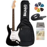 Fender Squier Debut Series Stratocaster Electric Guitar with Gig-Bag, Polishing Cloth, Strap, Picks & E-Book - Black