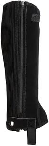 Dover Saddlery Riding Sport - Adults' Synthetic Suede Half Chaps with Silicone Grip Patches, Color: Black, Size: Small