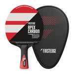 FirstEdge ApeX Carbon ITTF Approved Table Tennis Racquet | African Koto & Ayous Wood with Kiri & Carbon Layers TT Racquet | Ergonomic Handle | High Speed + Spin Attack | Table Tennis Racquet Cover