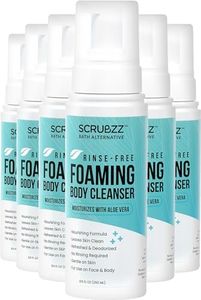 Scrubzz No Rinse Body Wash for Elderly, Rinse Free Cleansing Foam, Waterless Foaming Cleanser for Men and Women, Great for Camping, Gym and Post Workout, Hospital Stays and Post Surgery - 6 Pack