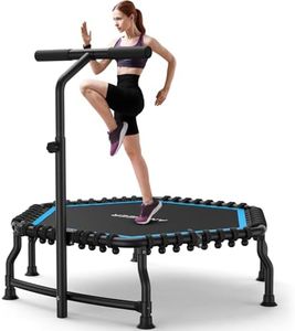 ANCHEER 50" Fitness Rebounder, 550 lbs Capacity Bungee Trampoline with Adjustable Handle Bar - Indoor Exercise Equipment for Adults, Cardio Workout, Gym, Low Impact Training, Foldable