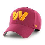 47 NFL Washington Commanders MVP Unisex Baseball Cap, Adjustable Hook & Loop Strap, Team Logo, Colour Cardinal Red