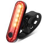 Ebuyfire Bike Tail Lights, USB Rechargeable Rear Bike Light, Waterproof Bicycle Tail Light for Night Riding, Red Cycling Lights with 4 Models, Easy to Install Bike Safety Light for Adults & Kids