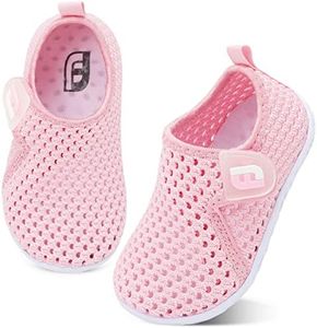 Kids Water Shoes Non-Slip Quick Dry Swim Barefoot Aqua Shoes for Toddler Boys Girls Mesh Light Pink 6-12 Months Infant