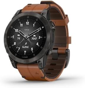 Garmin Epix Gen 2 Sapphire Edition Black Titanium Bezel Smartwatch with Chestnut Leather Band
