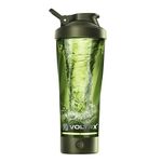VOLTRX Premium Electric Protein Shaker Bottle, Made with Tritan - BPA Free - 24 oz Vortex Portable Mixer Cup/USB C Rechargeable Shaker for Protein Shakes (Green)