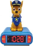 LEXIBOOK Paw Patrol Digital Alarm Night Light - Snooze Function - Dog Sound Effects - Luminous Clock with Chase, Blue/Red