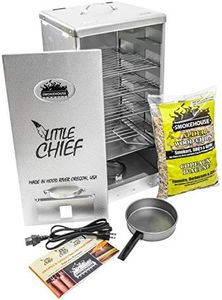 Smokehouse Little Chief Front Load Smoker, Low to Mid Temperature Smoker for Fish, Sausage, Cheese, & Other meats, Smoke Up to 25 Pounds of Meat & Fish