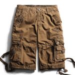 OCHENTA Men's Loose Fit Multi Pocket Cargo Shorts, #3233 Coffee, 38