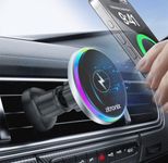 zitronix® Car Wireless Charger for Air Vent Type C Magnetic Wireless Charger 15W MagSafe Car Wireless Charger LED Magnetic Wireless Charger Car Phone Holder Phone Mount for iPhone15, 14, 13, 12