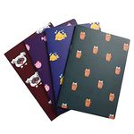 Papboo A5 Handy, Easy to Carry Unruled, Plain Cute Animal Dark Colour Set of 4 for doodling, Writing, Notes, Notebooks -Matte Finished - Journal Diary, Gift.(60 * 4=240 80 GSM Pages)