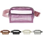 Clear Fanny Pack Stadium Approved - Bomvabe Fanny Packs for Women Men Water-resistant Waist Bag Clear Purse Transparent Adjustable Belt Bag for Sports, Travel, Beach, Events, Concerts Bag,Pink