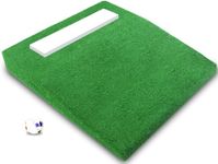 KuiBonu Pitching Mound, Portable Baseball Pitcher's Mound with Pitching Rubber, Antifade Turf and Carry Handles, 30 x 30 x 4 Inch Baseball Pitching Training Equipment for All Ages