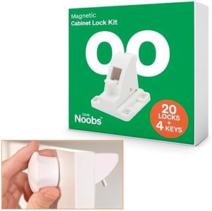 Magnetic Cupboard Locks for Children by LoveNoobs™, 20 Locks+4 Keys, Child Locks for Kitchen Cupboards, Child Safety Cupboard Locks, Baby Proofing, Baby Proof Cupboard Locks,Baby Safety Cupboard Locks