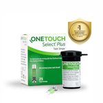 OneTouch Select Plus Test Strips | Pack of 25 Strips | Blood Sugar Test Machine Testing Strips | Global Iconic Brand | For use with OneTouch Select Plus Simple Glucometer