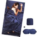 Sleeping Bag Liner Portable Sleep Sack Lightweight Travel Camping Sheet with 3D Eye Cover Sleeping Mask for Hotel Hiking Picnics