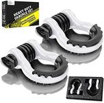 AUTOBOTS Shackles 3/4" D-Ring Shackle (2 Pack), 41,887Ib Break Strength Tow Shackle (White) with 7/8" Pin, 2 Black Isolator and 4 Washers Kit, Heavy Duty D-Ring for Off-Road Jeep Vehicle Recovery