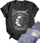 DUTUT Rock Band T-Shirts for Women Vintage Rock and Roll Country Music Shirt Funny Concert Outfit Short Sleeve Vacation Tops Grey