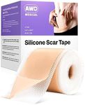 AWD Silicone Scar Sheets for Surgical Scars - Medical Grade Silicone Scar Tape for C Section, Tummy Tuck Tape, Keloid Treatment - Silicone Skin Patches After Surgery Must Haves (1.6" x 120" Roll)