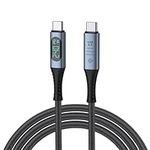 240W USB C to USB C Fast Charging Cable with LED Display, (48V/5A) USB-C PD 3.1, Nylon Braided Type C Male to Male Cable Cord, Laptop Data Cord for MacBook Pro/Air/iPad/Google/HP/Lenovo/Samsung