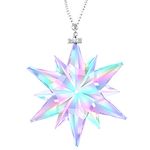 Fancyoung Crystal Snowflake Pendant Snow Ornaments 2022 Party Window Decor Christmas Decoration Wedding Hanging Ornament, Multicolor