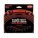 Ernie Ball Flat Ribbon Patch Cables Pedalboard Multi-Pack Multi Lengths - Red