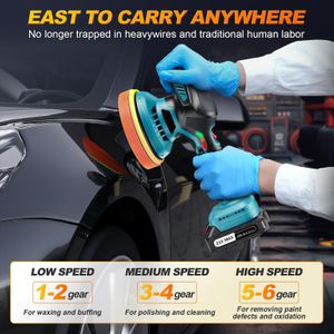 Cordless 6-Inch Car Polisher – Rechargeable Buffer for Auto Detailing
