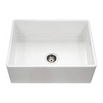 Houzer PTS-4100 WH Platus Series Apron-Front Fireclay Single Bowl Kitchen Sink, 30", White