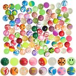 Juvale 100 Pack Bouncy Balls for Kids Bulk - 1.25 in/ 32mm Large Rubber Bouncing Balls for Party Favors, Birthday, Prizes, Gifts