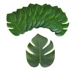 12 Pcs Artificial Palm Leaves Tropical Plant Leaves Artificial Jungle Leaves Decorations Turtle Leaves Faux Monstera Leaves Safari Leaves Faux Green Leaves Fake Leaves for Party Decorations (8 Inch)