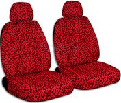 Totally Covers Animal Print Car Seat Covers w 2 Separate Headrest Covers: Ladybug - Universal Fit - Front - Buckets - Option for Airbag, Seat Belt, Armrest & Seat Release/Lever Compatible (30 Prints)