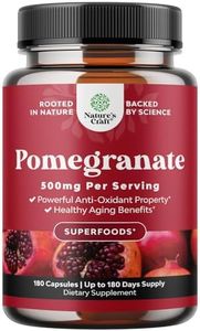 Advanced Antioxidant Superfood Pomegranate Supplement - Natural Pomegranate Extract Polyphenols Supplement for Heart Health and Joint Support - Reds Superfood Powder Capsules for Men and Women 180ct